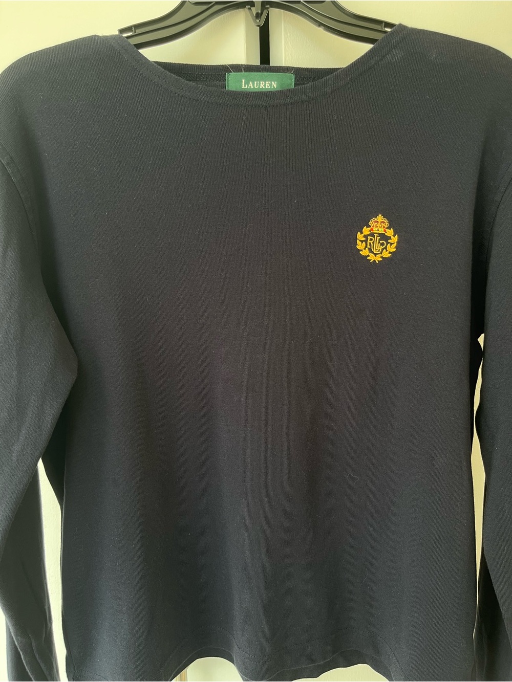 Ralph Lauren Vintage Long Sleeve Tee Shirt-Size L-Navy